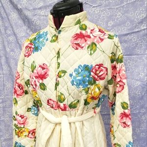 Authentic 1960's quilted house coat - excellent condition - OS